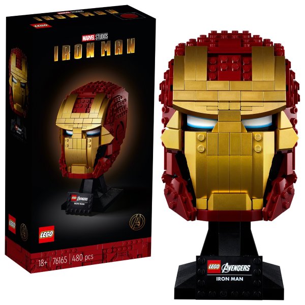 Marvel Avengers Iron Man Helmet 76165 DisplayableBrick Iron Man Mask Building Toy for Adult Marvel Fans (480 Pieces)