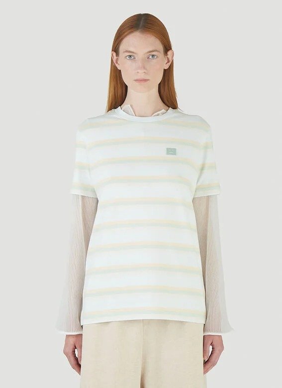 Pastel Stripe T-Shirt in Beige