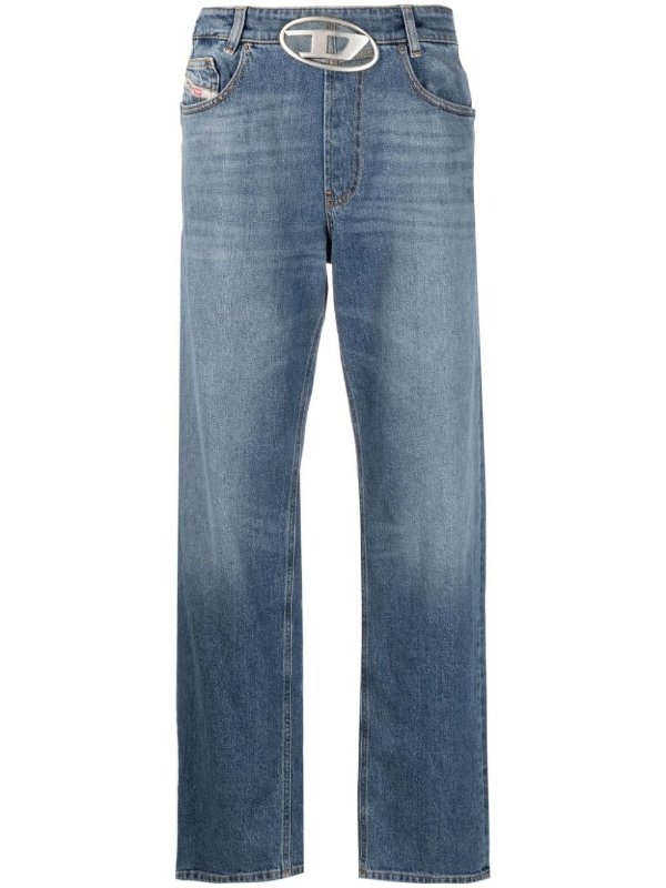 Straight leg cotton denim jeans