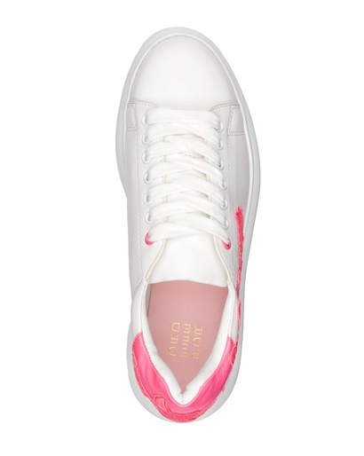 LUCA - FLORAL EMBROIDERY SNEAKERS PINK COW LEATHER