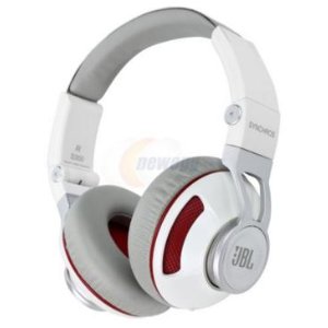 JBL Synchros S300 Premium On-Ear Headphones for IOS with built-in remote/Microphone - White/Red