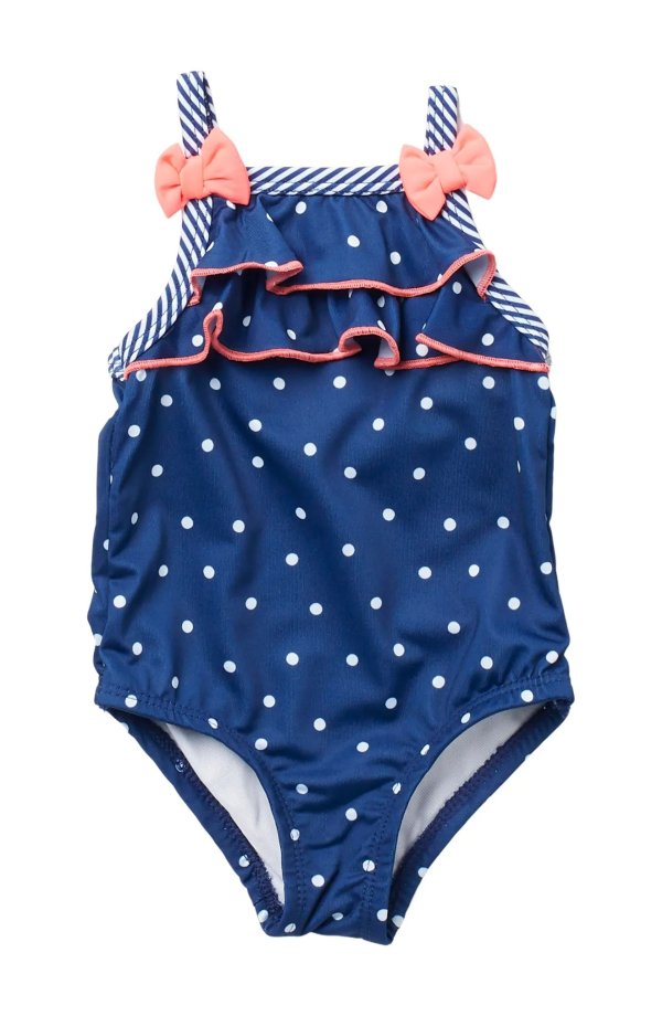 Polka Dot Print One-Piece Swimsuit(Baby Girls)