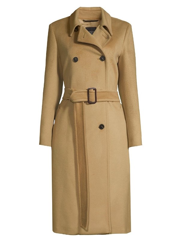 Afide Double-Breasted Belted Coat