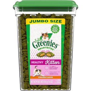Greenies$6优惠券+ss小猫咪洁牙零食, 16 oz Tub
