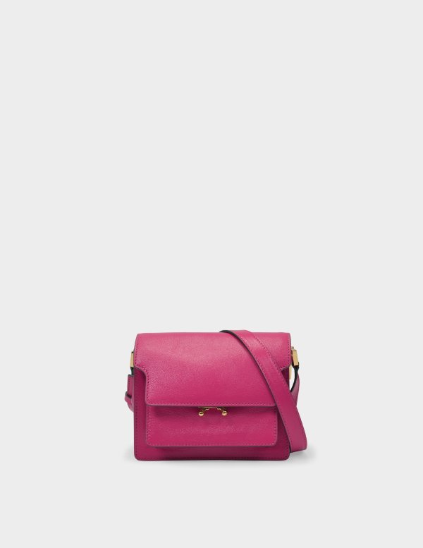 Trunk Soft Mini Crossbody Bag in Pink Leather