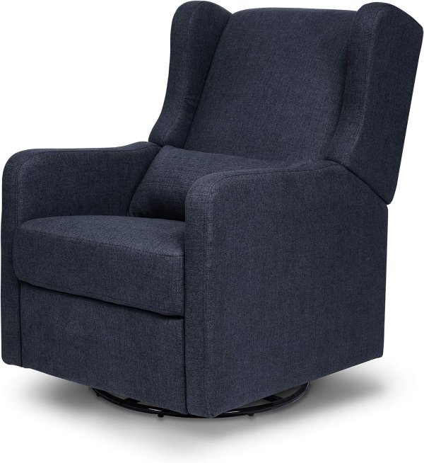 Carter's by DaVinci Arlo Recliner and Swivel Glider in Performance Navy Linen, Water Repellent & Stain Resistant, Greenguard Gold & CertiPUR-US Certified