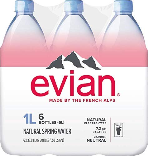 Natural Spring Water, 1 Liter Premium Water Bottles, 33.8 Fl Oz (Pack of 6)