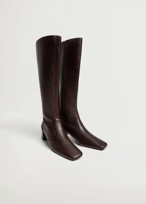 Leather boots with tall leg - Women | OUTLET USA
