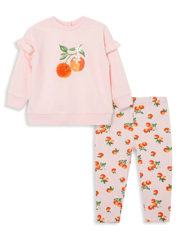 Baby Girl’s 2-Piece Citrus Sweatshirt & Leggings Set