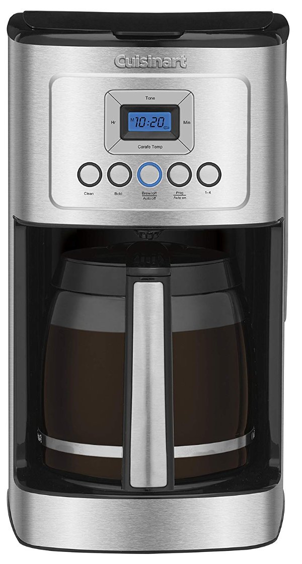 DCC-3200 Glass Carafe Handle Programmable Coffeemaker, 14 Cup Stainless Steel