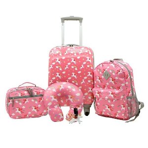 TRAVELERS CLUB Kid's Hard Side Carry-On Spinner 5 Piece Luggage Set