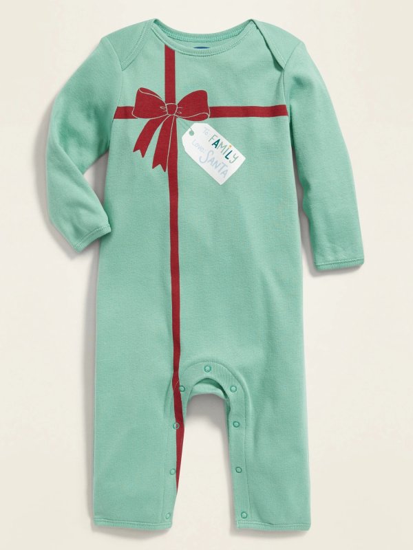Christmas-Graphic One-Piece for Baby
