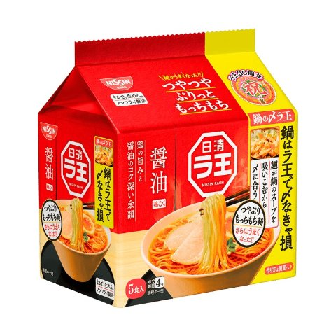 拉王方便面拉面 酱油味 5连包 505g