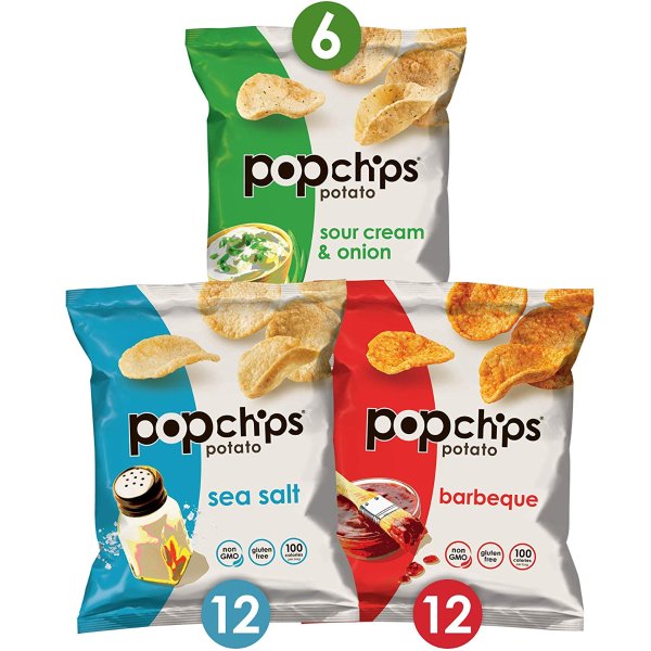 Potato Chips Variety Pack Single Serve 0.8 oz Bags (Pack of 30)