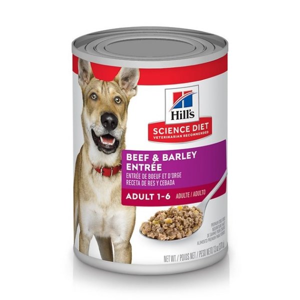 Adult Beef & Barley Entree Canned Dog Food, 13-oz, case of 12 - Chewy.com