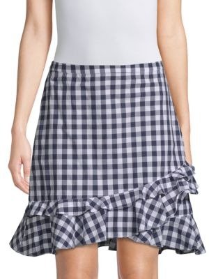 Gingham Ruffle Mini Skirt