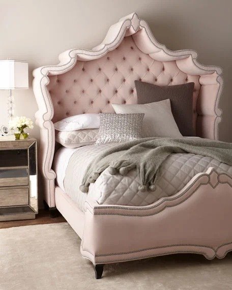 Queen Blush Antoinette Bed and Matching Items