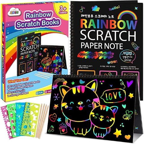 ZMLM Scratch Paper Art Bookmarks Kids: 36 Set 2 Style Magic