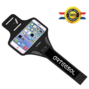 Running Armband, arteesol 5.5 inch sports workout exercise arm holder for iPhone 7Plus 6plus 6S Plus,Galaxy s8 s7 s6 Edge, Note 5 with Fingerprint Touch Supported, Key Holder & Screen Protector(black)