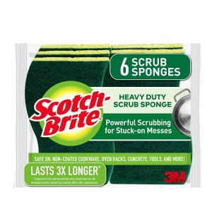 Scotch-Brite Heavy Duty Scrub Sponges, Sponges for Cleaning Kitchen and Household, Heavy Duty Sponges Safe for Non-Coated Cookware, 36 Scrubbing Sponges