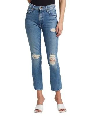 The Insider Distressed Ankle-Crop Jeans