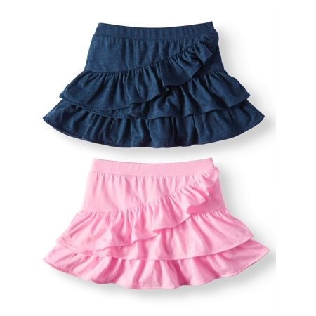 Knit Ruffle Skorts, 2pc Multi-Pack (Toddler Girls)