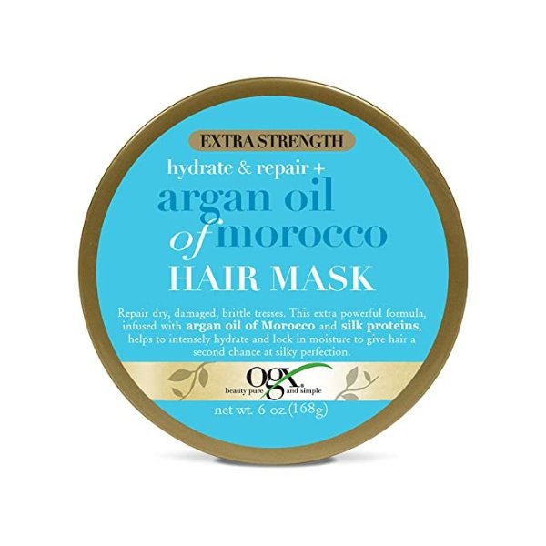 Extra Strength Hydrate Repair + Argan Oil of Morocco Hair Mask Deep Moisturizing Conditioning Treatment, Citrus, 6 Ounce