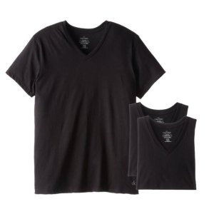 Calvin Klein Men's 3 Pack Cotton Classic Short Sleeve V-Neck T-Shirt