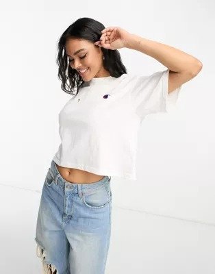 Heritage cropped t-shirt in white