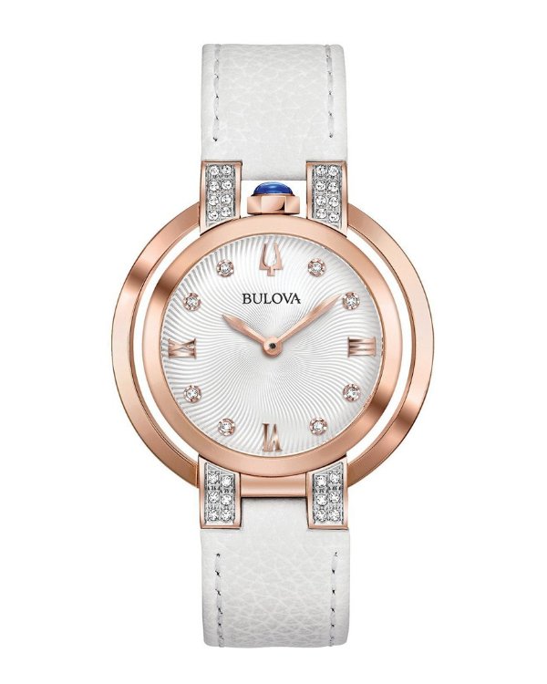 Women's Leather Diamond Watch