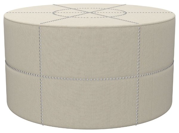 Granity Round Cream Ottoman - Transitional - Footstools And Ottomans - by Houzz