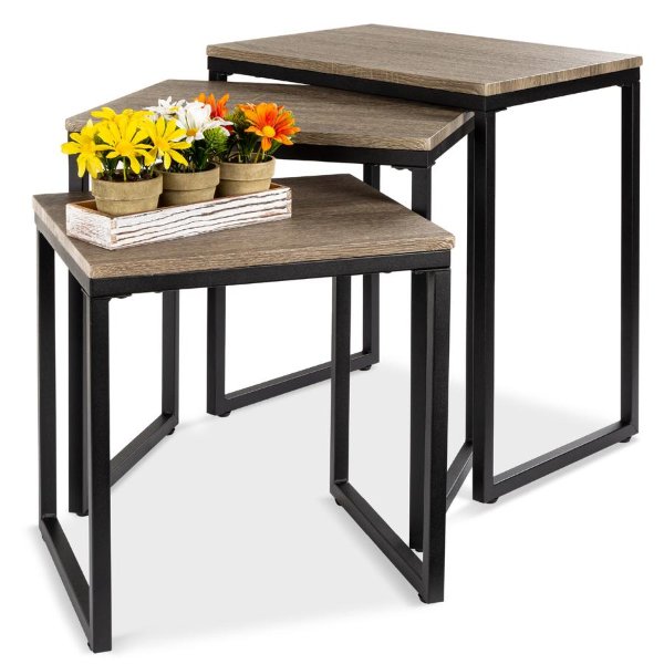 3-Piece Modern Stackable Nesting Coffee Table Home Accents Set