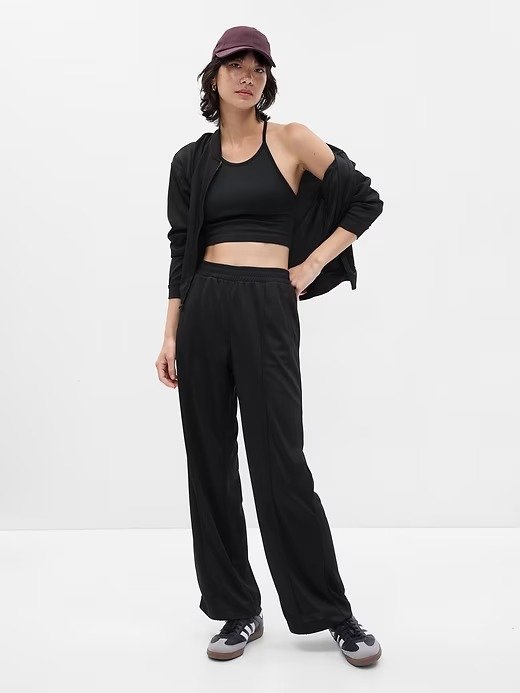 Fit High Rise Seamed Mesh Pants