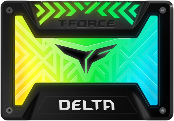 TEAMGROUP T-Force Delta RGB SSD 1TB 2.5 inch SATA III 3D NAND Internal Solid State Drive (5V RGB Header) - Black