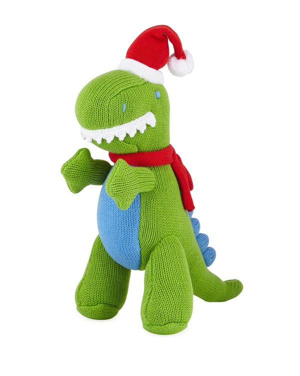 Knit Christmas T-Rex Doll, 12"