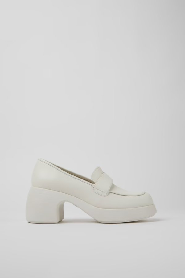 Thelma White leather shoes for women