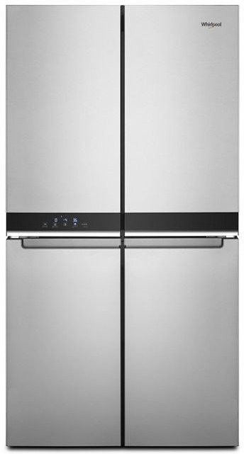 Whirlpool WRQA59CNKZ 36 Inch Counter-Depth 4-Door French Door Refrigerator with 19.4 Cu. Ft. Capacity, Total Coverage Cooling, Easy-Reach Shelves, Vacation Mode, Ice Maker, ADA Compliant, and ENERGY STAR® Certified