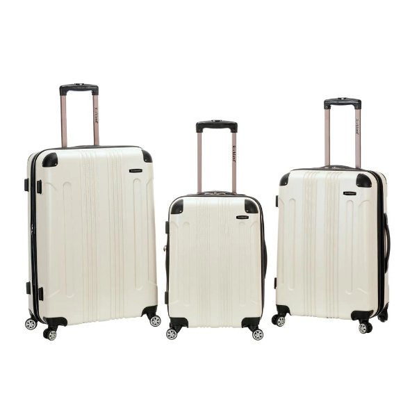 Sonic 3-Piece Hardside Spinner Luggage Set, White