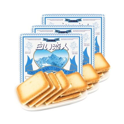 【直营】日本进口零食 白色恋人北海道白巧克力夹心饼干12枚*3盒-tmall.hk天猫国际