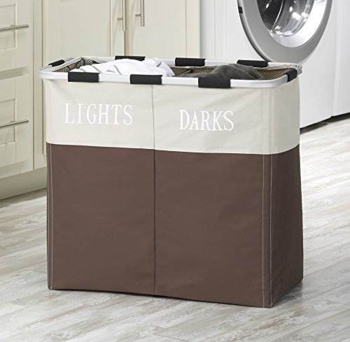 Easycare Double Laundry Hamper - Lights and Darks Separator - Java