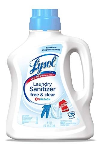Laundry Sanitizer Additive, Free & Clear, 90 Oz, Free from Fragrance and Dyes, 0% Bleach Laundry Sanitizer, bacteria-causing laundry odor eliminator