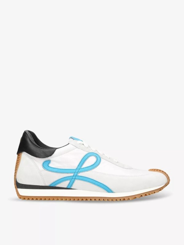 LOEWE Flow Runner Anagram-embellished suede and nylon low-top trainers