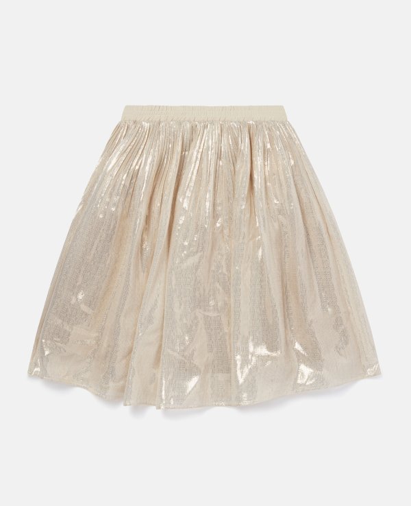 Gold Plisse Chiffon Skirt