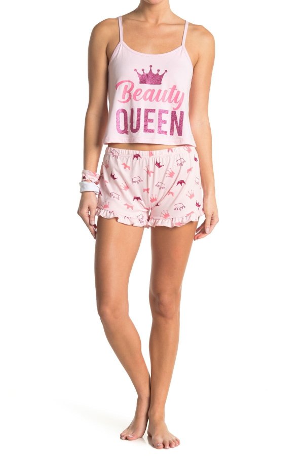 Beauty Queen Camisole & Shorts 2-Piece Pajama Set