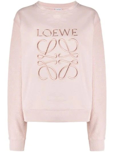logo-embroidered crew-neck sweatshirt | LOEWE | Eraldo.com