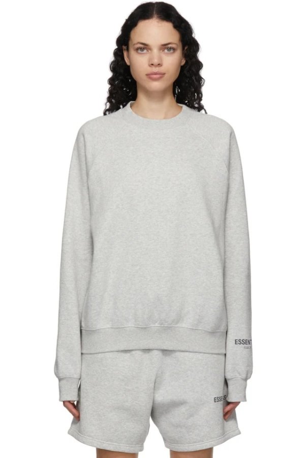 Grey Fleece Crewneck Sweatshirt