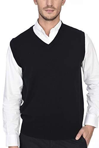 Men’s Classic Sleeveless Sweater Vest 100% Pure Cashmere V-Neck Style Pullover