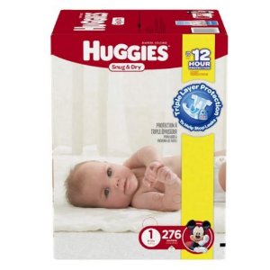 Huggies Snug and Dry Diapers, Size 1, Economy Plus Pack, 276 Count @ Amazon