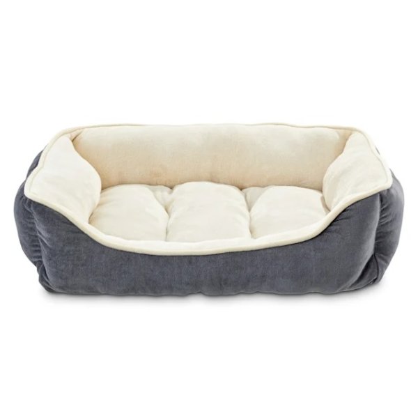 Gray Bolster Dog Bed, 24" L X 18" W X 7" H | Petco