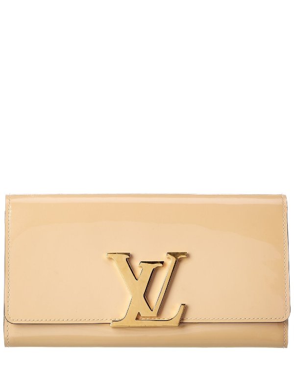 Beige Patent Leather Louise Wallet